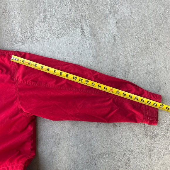 Eddie Bauer Red Parka Jacket Womens L Wool Lined Plaid Hood Outdoor Coat VTG - Picture 6 of 7